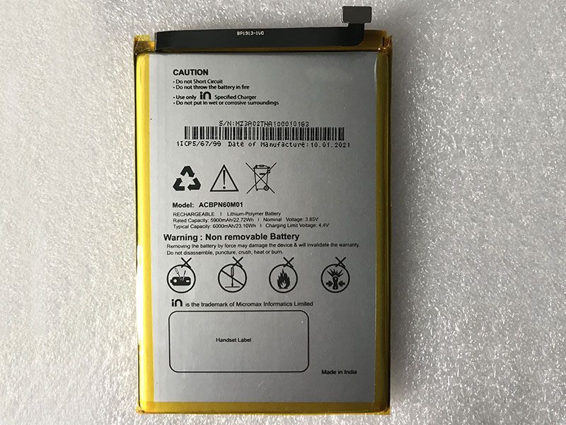Batterie interne smartphone ACBPN60M01