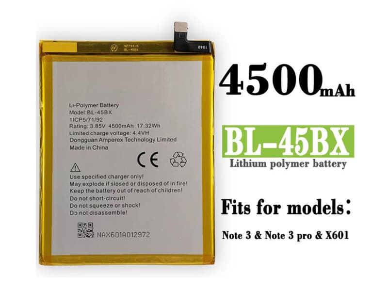 Batterie interne smartphone BL-45BX