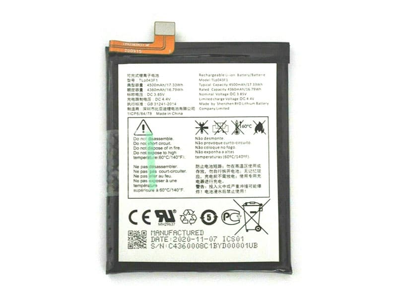 Batterie interne smartphone TLp043E1
